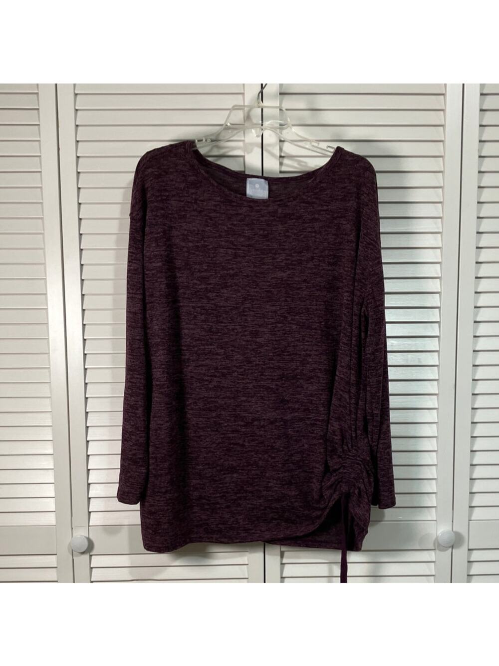 Sunday Purple Round Neck Long Sleeve Tunic Shirt XL